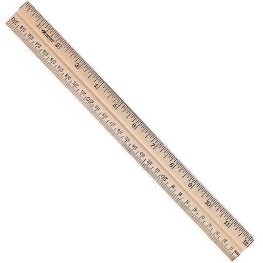 Craft Supplies |  Westcott 12″ Wood Ruler Measuring Metric and 1/16″ Scale With Single Metal Edge (Pack of 12) Craft Supplies Craft Supplies